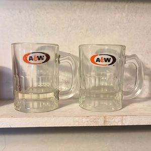 Mini A&W root beer mugs set of two shot glasses